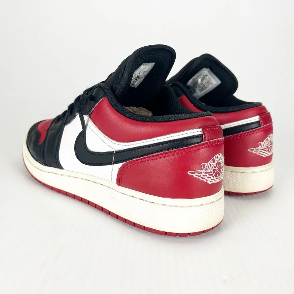 Nike Air Jordan 1 Low Bred Toe Black Red Athletic Sneakers Shoes Youth